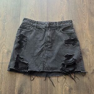 Hollister Black Denim Mini Skirt